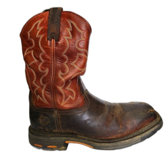 Ariat WorkHog Western Boots Mens 10.5 D Steel Toe Leather Square Toe Workwear - Picture 4 of 12